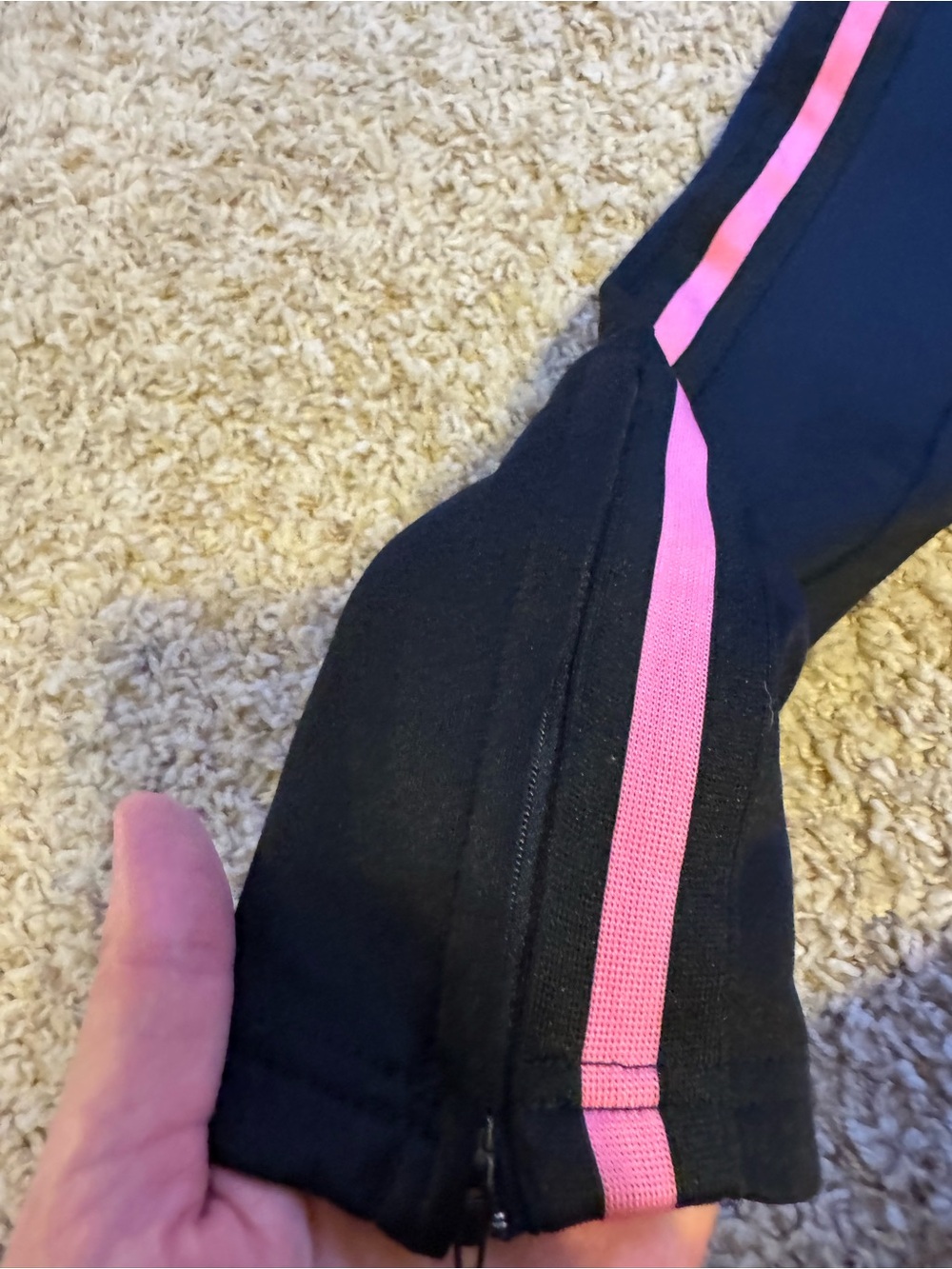 NWT American Tall Black Track Pants with Pink Side Stripes - Picture 12 of 13